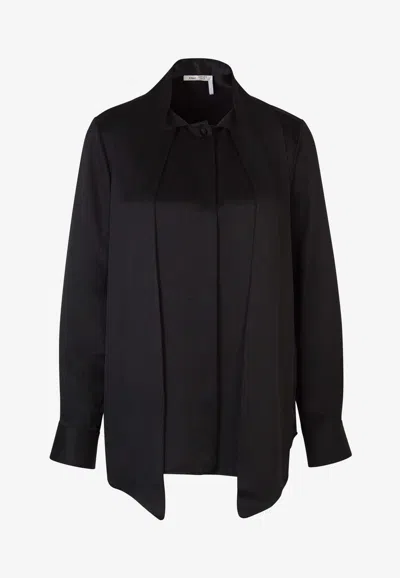 Chloé X Atelier Jolie Long-sleeved Silk Blouse In Black