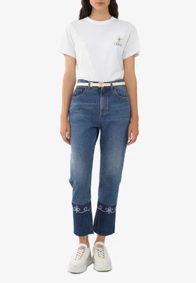Chloé Chloe Masaya Cropped Straight-leg Jeans In Blue