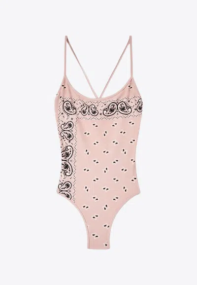 Palm Angels Paisley-print Swimsuit In Pink