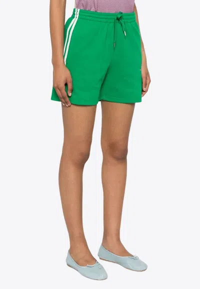 P.a.r.o.s.h Striped Cotton Blend Jersey Shorts In Green