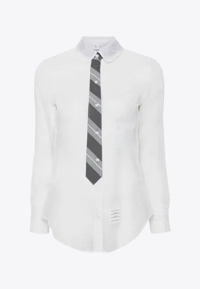 Thom Browne White Sheer Shirt In White