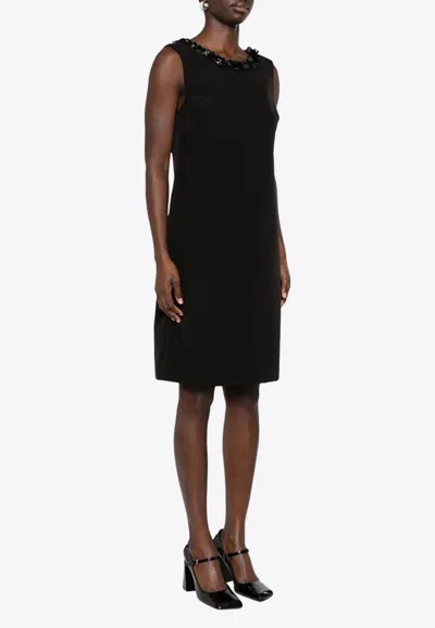 P.a.r.o.s.h Sequin-embellished Mini Dress In Black