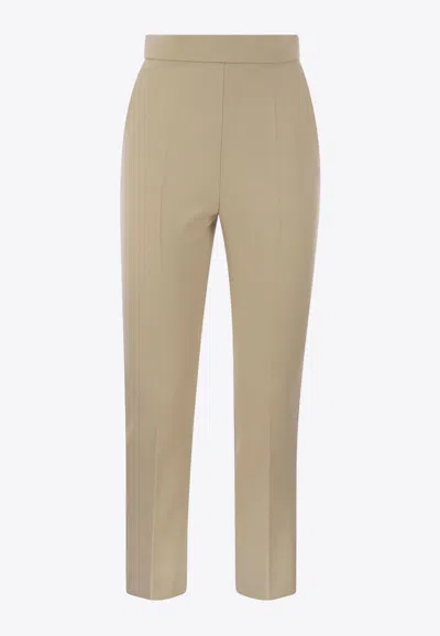 Max Mara Beige Nepeta High-waist Tailored Trousers In Beige