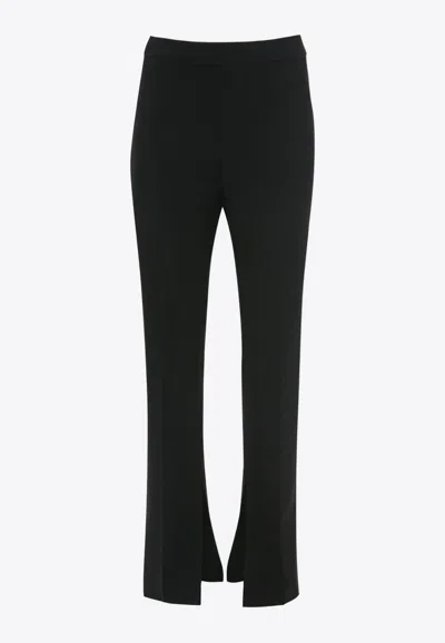 Jw Anderson Front-slit Straight Pants In Black