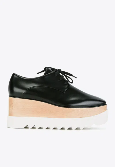Stella Mccartney Elyse Crystal Star Platform Oxfords In Black