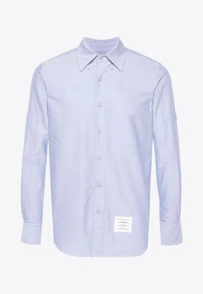 Thom Browne Armband-embellished Cotton Shirt In Light Blue