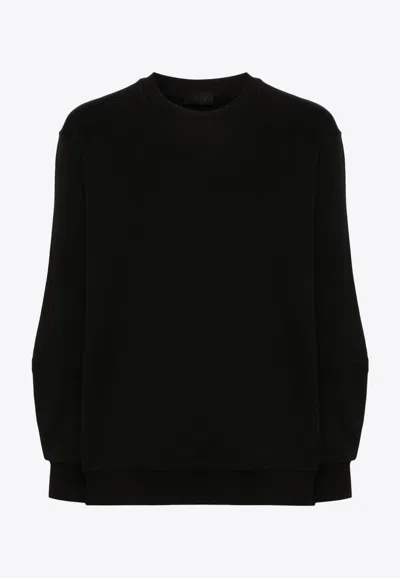 Moncler Embossed-logo Cotton Sweatshirt In Black