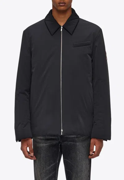 Ferragamo Logo-appliqué Padded Shirt Jacket In Black