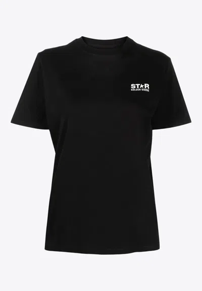 Golden Goose Db Star Print Crewneck T-shirt In Black