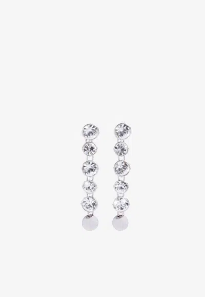 Jean Paul Gaultier Crystal-embellished Drop Earrings In Silver
