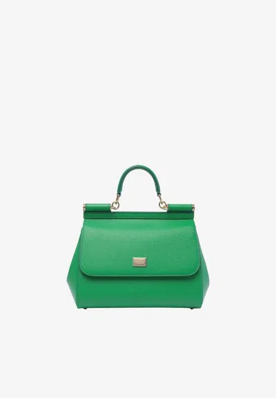 Dolce & Gabbana Sicily Large Handbag In Green