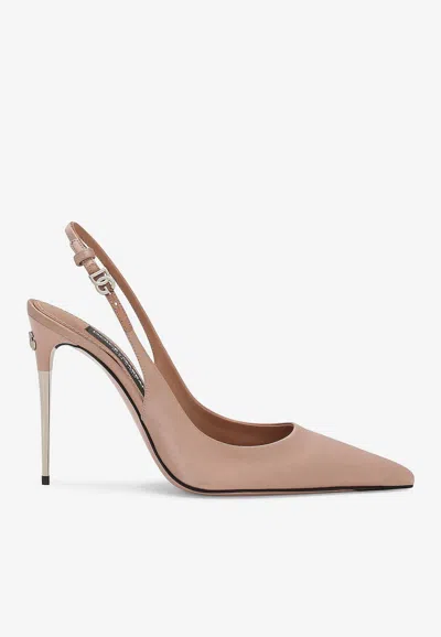 Dolce & Gabbana Dolce&gabbana Pointed Toe Slingback Stiletto Pump In Beige