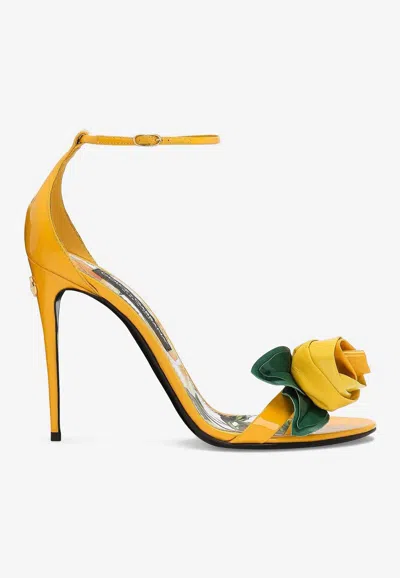 Dolce & Gabbana Patent Sandal In Yellow
