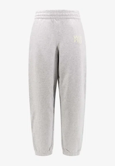 Alexander Wang Jogging Cotton Trouser With Logo In Gray