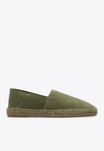 Tom Ford Grain Nubuck Espadrille Sandals In Khaki