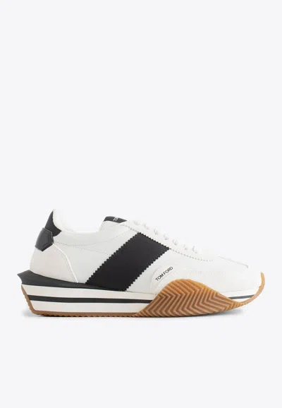 Tom Ford Logo-patch Lace-up Sneakers In White