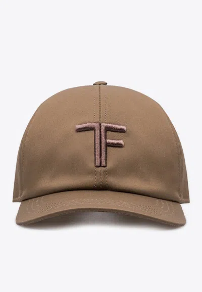 Tom Ford Cappello Baseball Con Ricamo In Brown