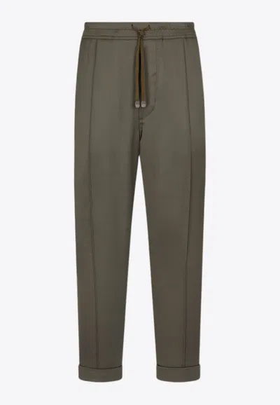 Tom Ford Fluid Viscose Blend Cady Joggers In Brown