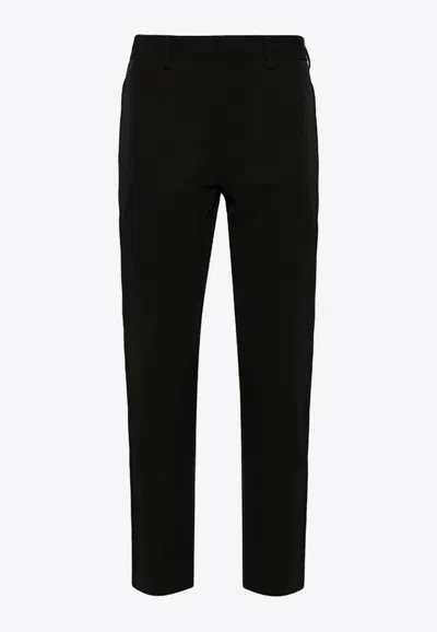 Prada Tailored Anthracite Trousers With Classic Waistband In Black