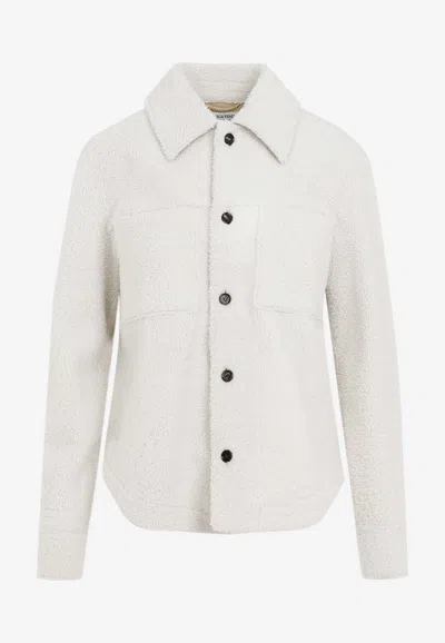 BOTTEGA VENETA POINTED-COLLAR SHEARLING JACKET 