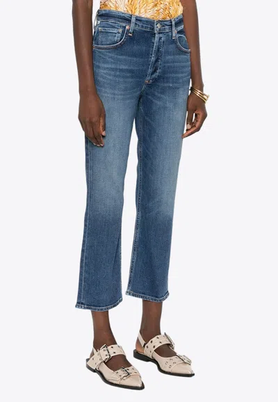 Citizen Of Humanity Blue Neve Low Slung Relaxed Jeans In Denim