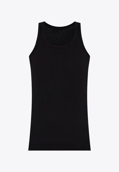 Isabel Marant Logo-embroidered Rib Knit Tank Top In Black