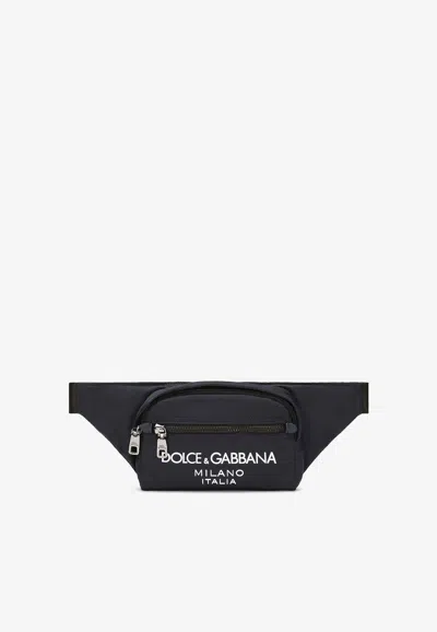 Dolce & Gabbana Small Dg Milano Sicilia Dna Belt Bag In Blue