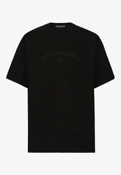 Dolce & Gabbana Jersey Crewneck T-shirt In Black