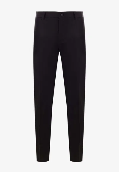 Dolce & Gabbana Virgin Wool And Silk Tuxedo Trouser In Black