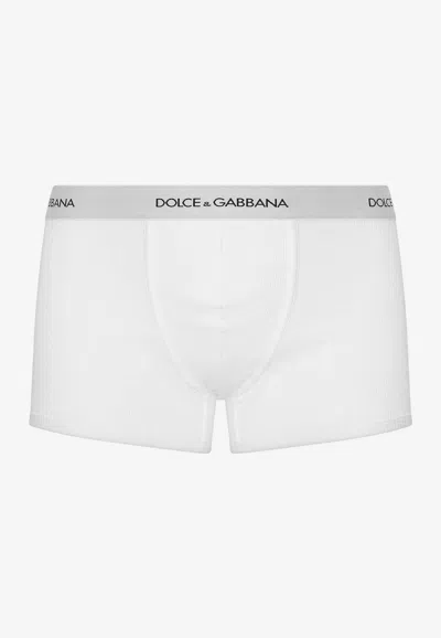 Dolce & Gabbana Day By Day 2-pack Stretch Cotton Boxer Briefs In White