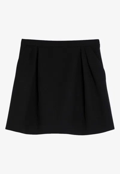 Alessandra Rich Mini Wrap Skirt In Pied De Poule In Black