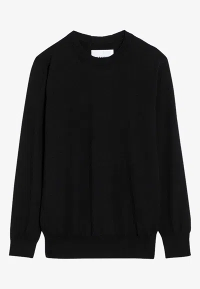 Jil Sander Wool Crewneck Sweater In Black