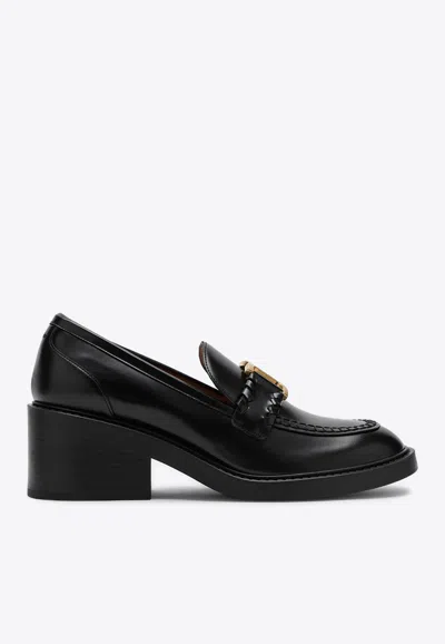 Chloé Chloe Marcie 65 Leather Loafers In Black