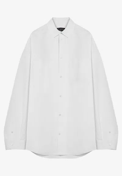 Balenciaga Large Fit Outerwear Shirt White In White
