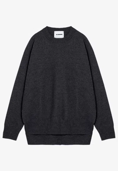 Jil Sander Wool Crewneck Sweater In Grey