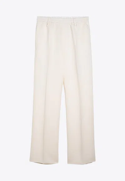 Burberry Ladies Lottie Linen Tailored Trousers In White