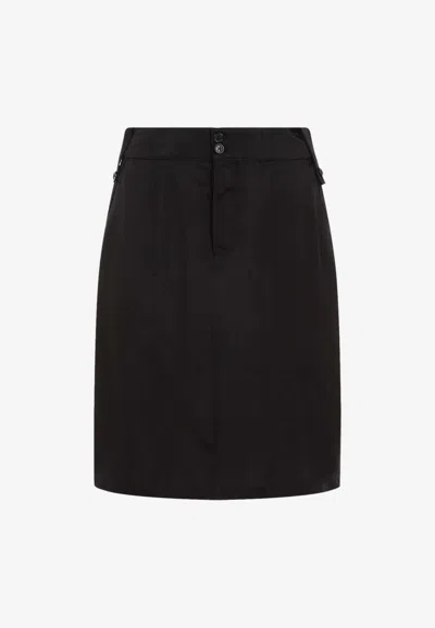Saint Laurent Twill-weave Mini Skirt In Black