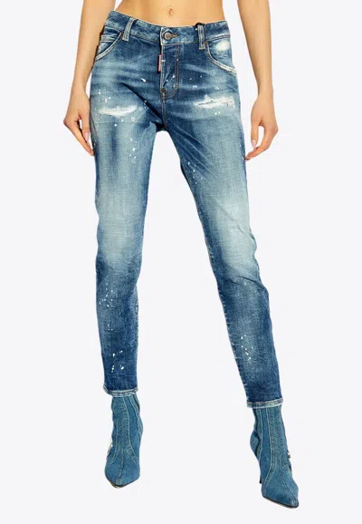 Dsquared2 Rammendo Medium Heritage Wash Jeans In Blue