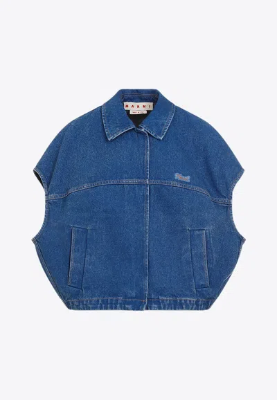 Marni Blue Stonewashed Jacket In Blue