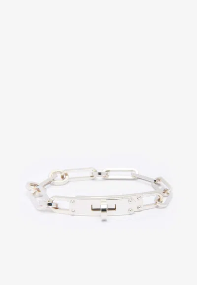 Pre-owned Hermes Kelly Chaine Bracelet In Silver