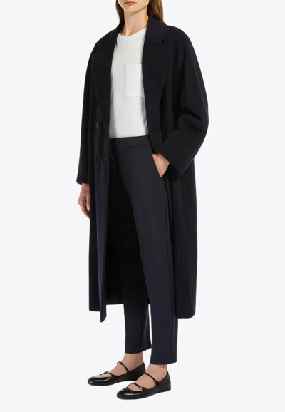 Max Mara Wool Double-breasted Coat In Navy
