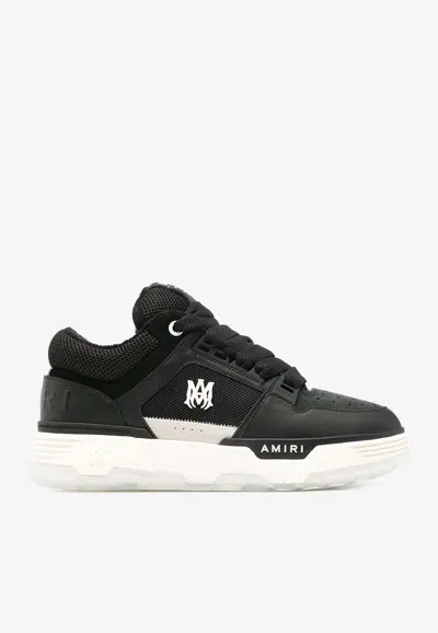 Amiri Black Low Top Sneakers With Logo Detail In Tech Fabric And Leather Man In Black