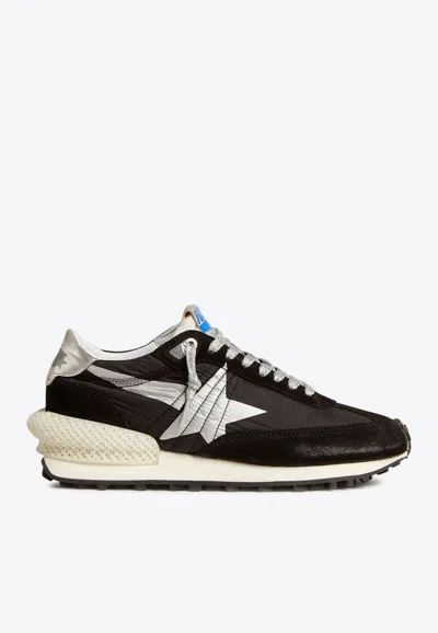 Golden Goose Db Marathon Nylon And Suede Sneakers In Black