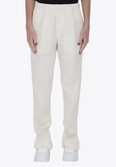 Burberry Canvas Pants In Cream