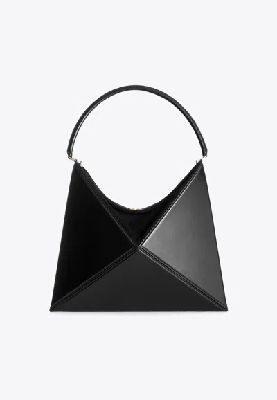 Mlouye Flex Hobo Bag In Calf Leather In Black