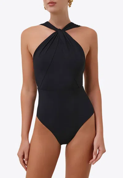 Zimmermann Ottie One-piece Swimsuit In Lycra In Black