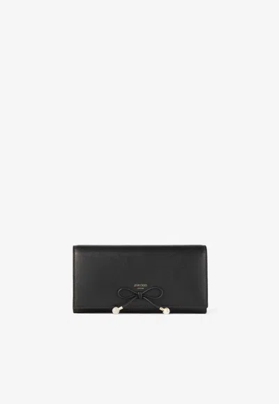 Jimmy Choo Martina Leather Wallet In Black