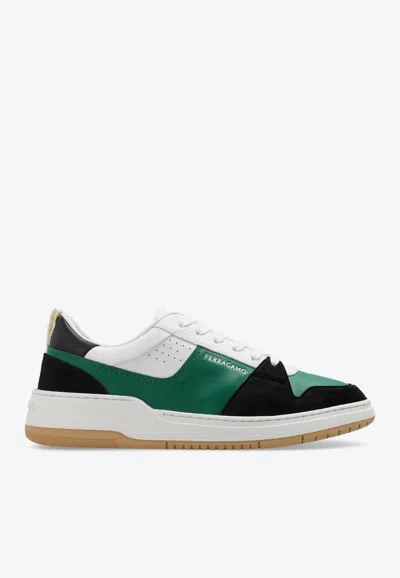 Ferragamo Gancini Low-top Sports Shoes With Outline In Multicolor