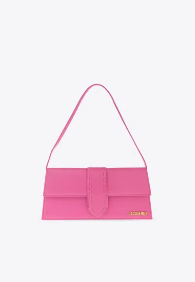 Jacquemus Le Bambino Long Leather Shoulder Bag In Pink