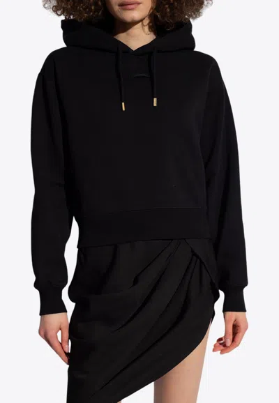 Jacquemus Logo-patch Drawstring Hoodie In Black